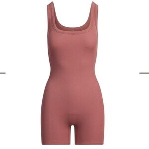 SKIMS NWT Cotton Rib Onesie Color Redwood Sz Small
